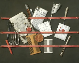 Stillleben, ein Briefständer, 1692